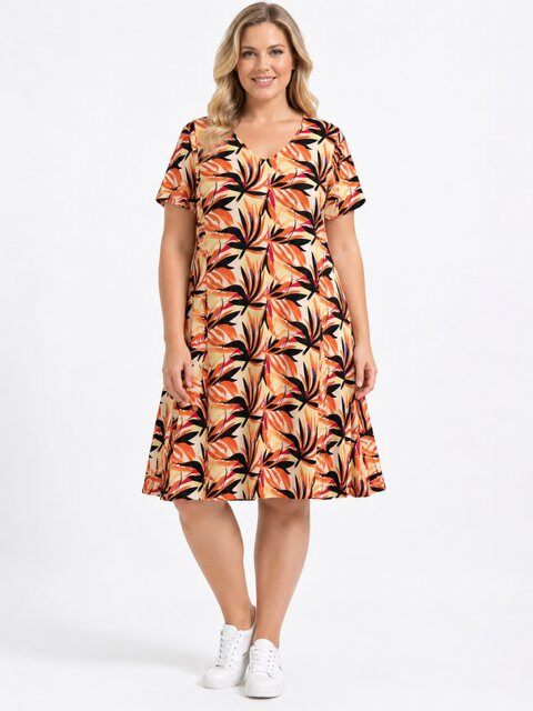 Mayorista Veti Style - Vestido acampanado con estampado