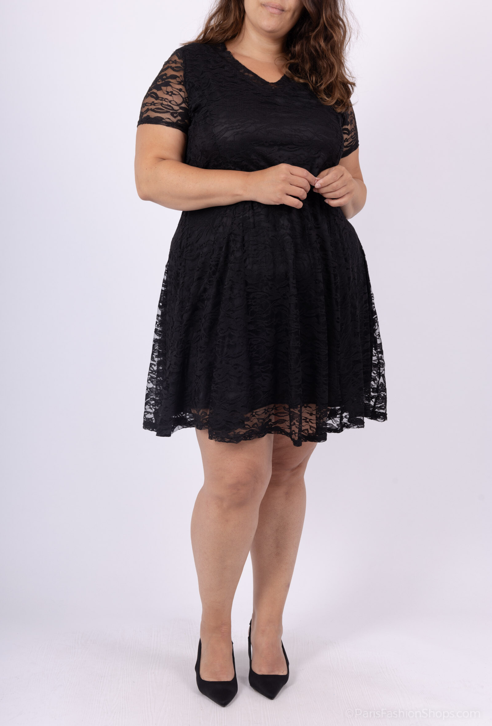 Mayorista Veti Style - Vestidos de encaje con forro acampanado