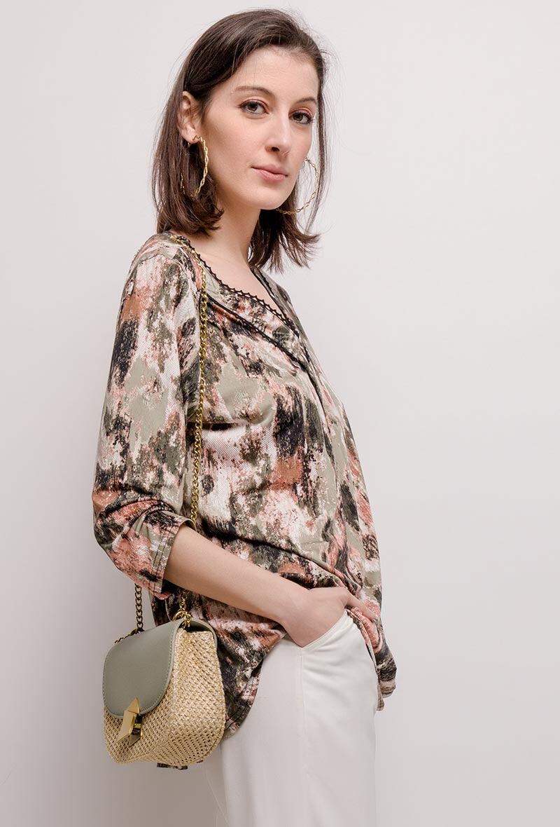 Wholesaler Veti Style - Stretch printed blouse