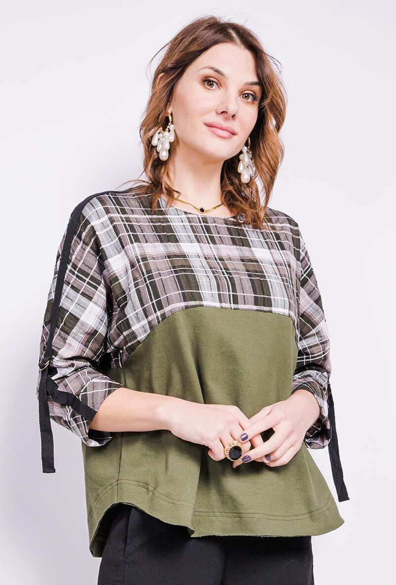 Grossiste Veti Style - Blouse bi-matière