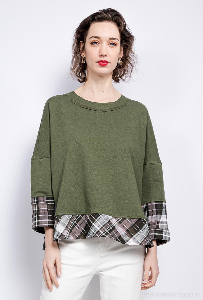 Wholesaler Veti Style - Bi-material sweatshirt