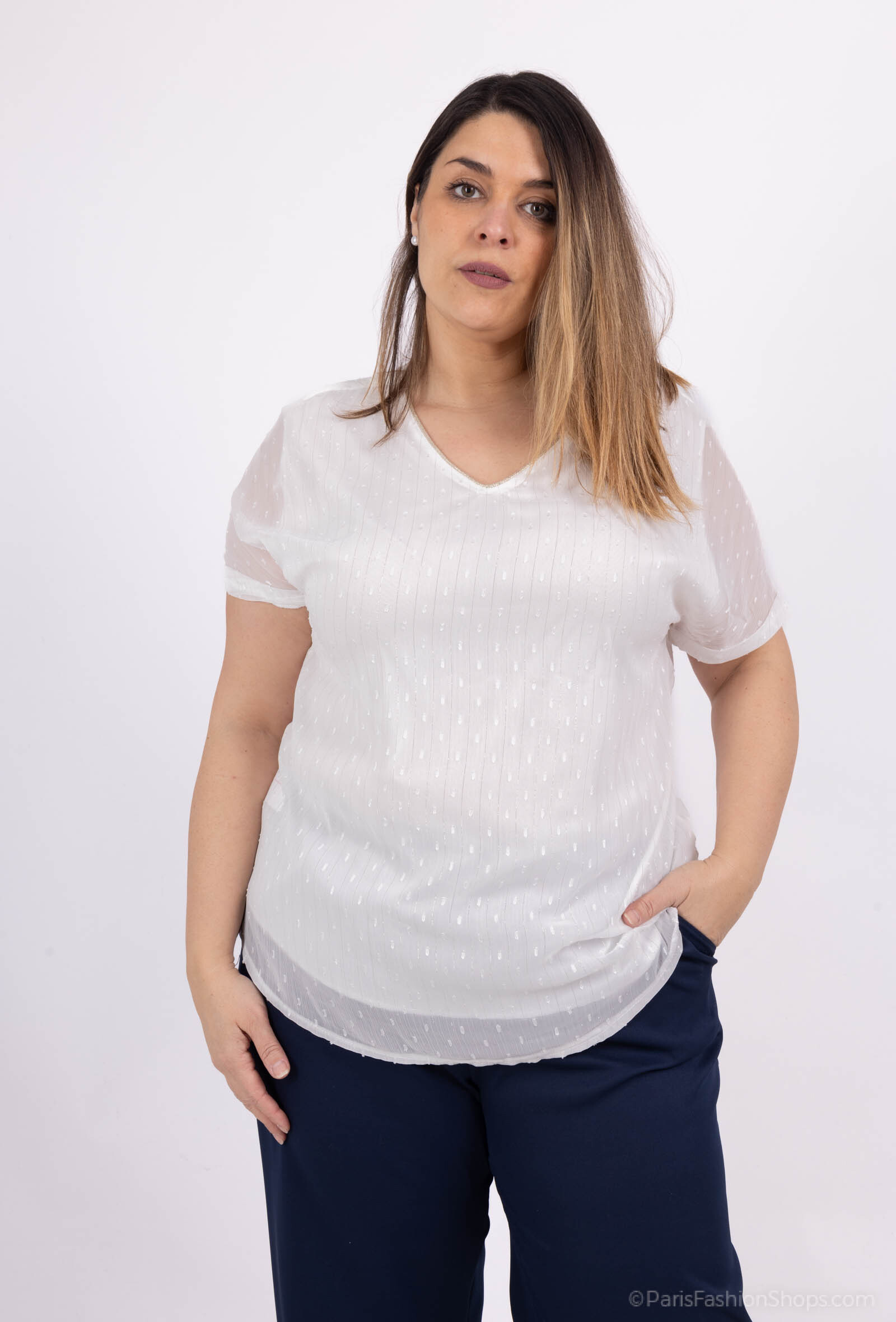 Grossiste Veti Style - Blouse  voile  a luxer en doublée