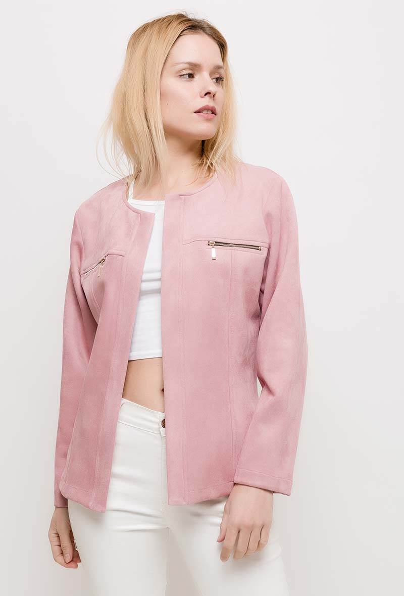 Grossiste Veti Style - Veste effet suédine élastique
