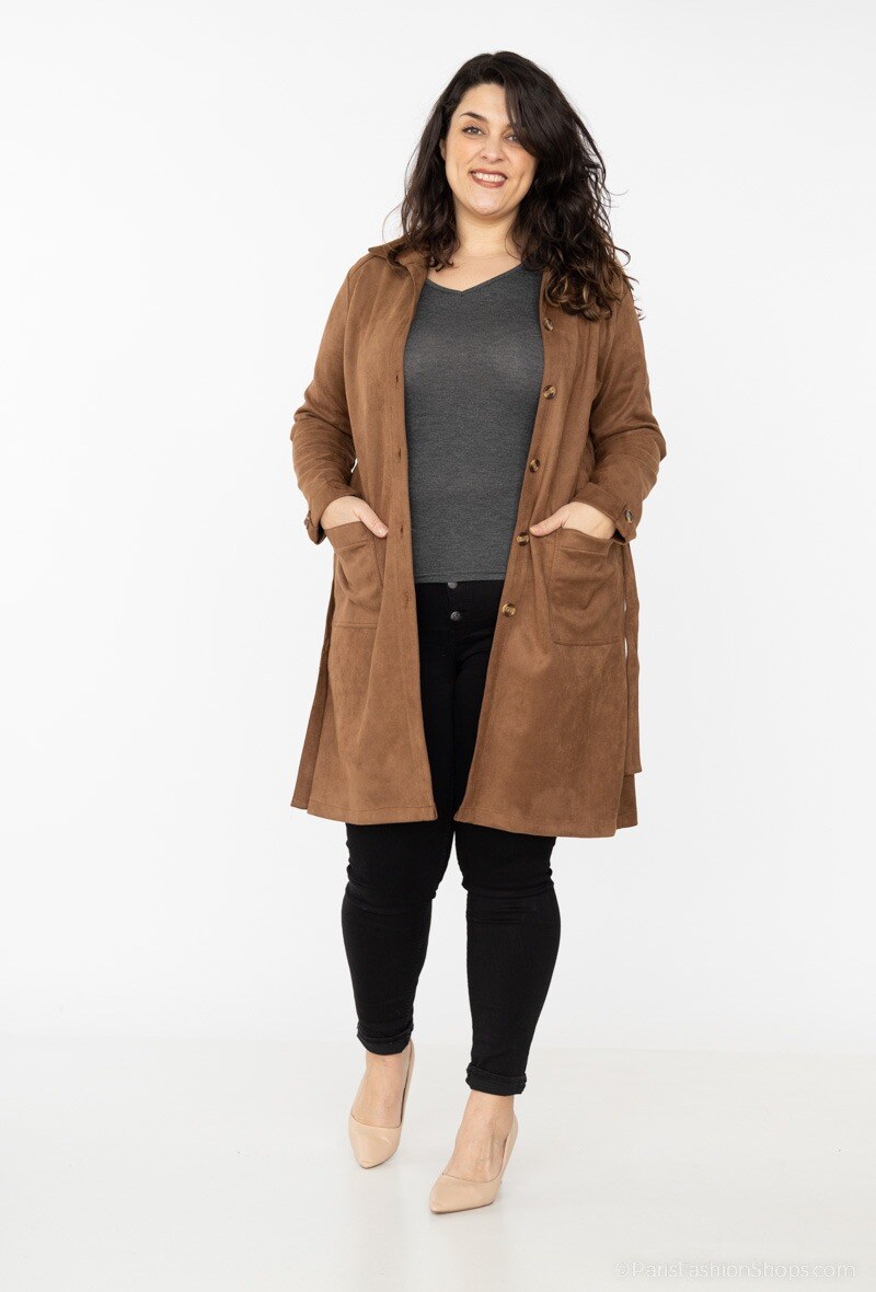 Grossiste Veti Style - Veste chemise en suédine