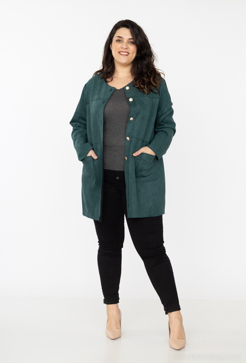 Grossiste Veti Style - Veste en suédine avec coutures