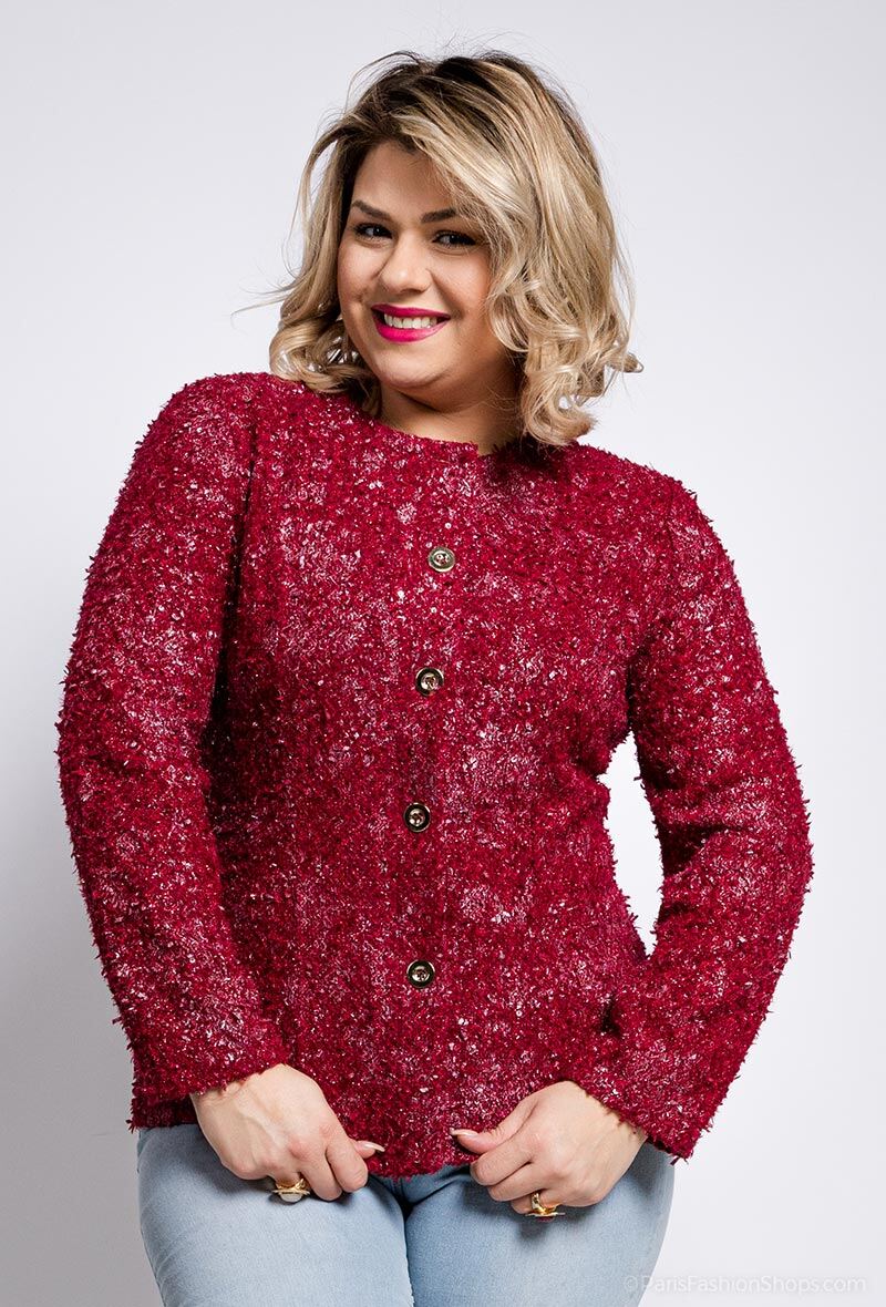 Wholesaler Veti Style - Jacket zig zag with sequins