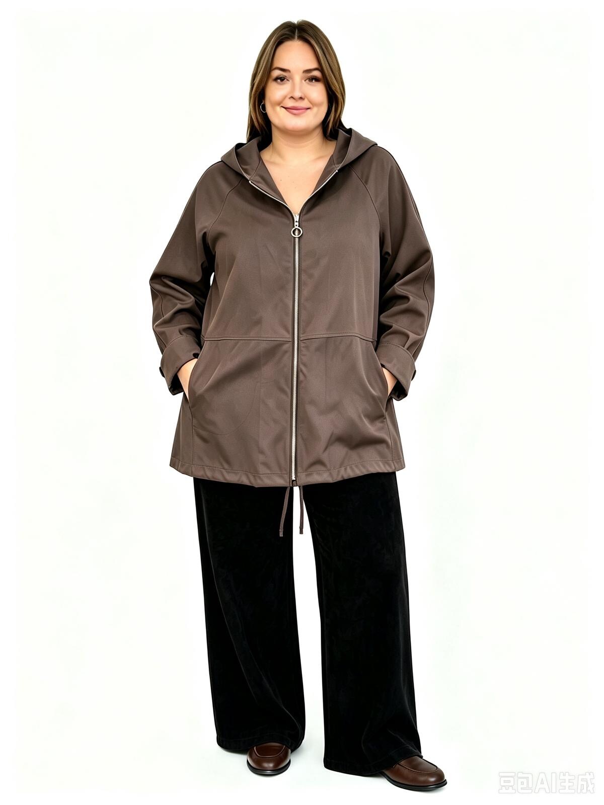 Grossiste Veti Style - Parka sofshell à capuche grande taille
