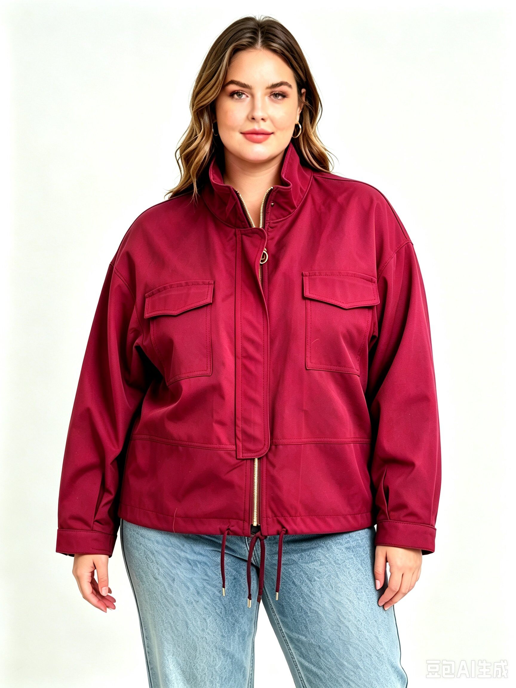 Wholesaler Veti Style - this high-neck plus-size cargo