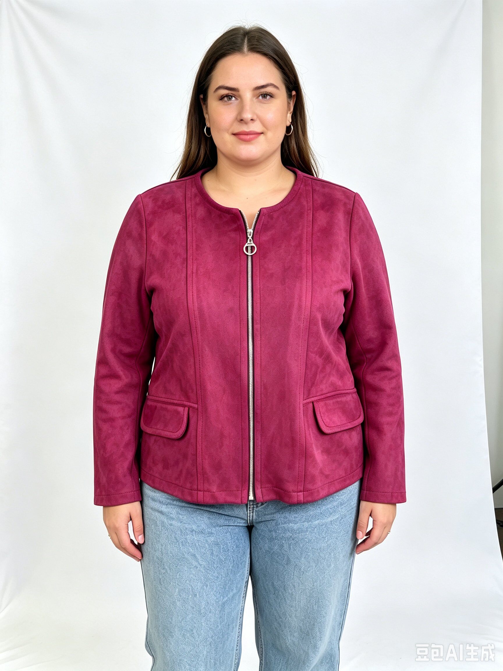 Wholesaler Veti Style - plus size round neck suede jackets