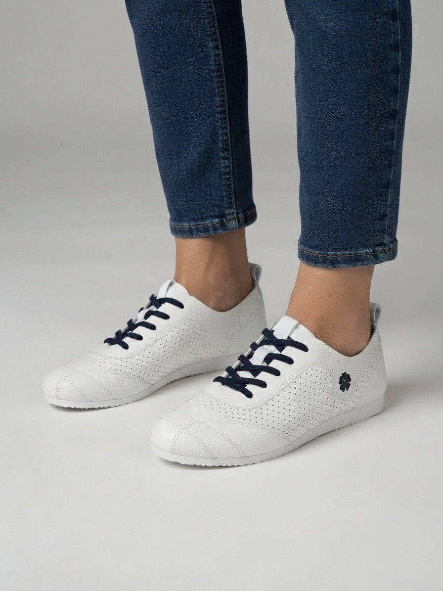 Grossiste Vices-Verso - BASKET À LACET SEMELLE PLATE CUIR PERFORÉ