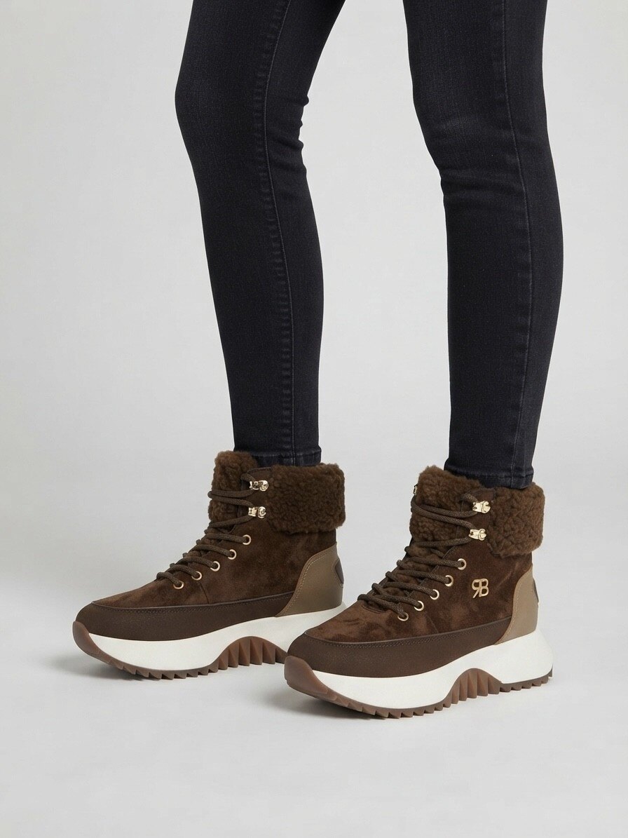 Wholesaler Vices-Verso - Fur-lined sneakers with comfort sole and laces