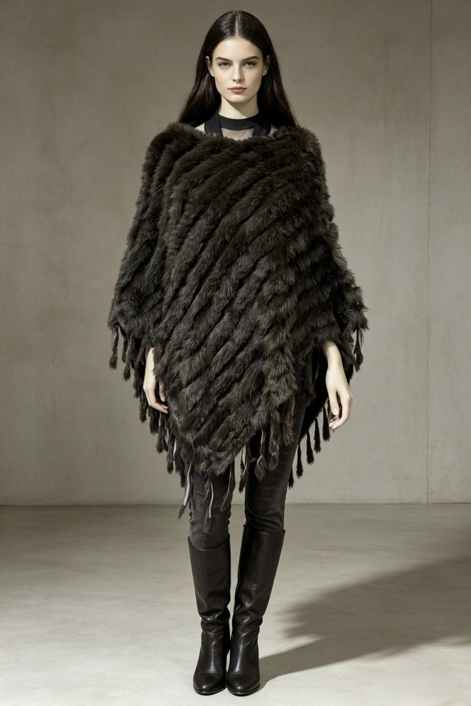 Grossista Victoria EL - 🧣 Mantella in vera pelliccia di coniglio - Collezione Autunno-Inverno