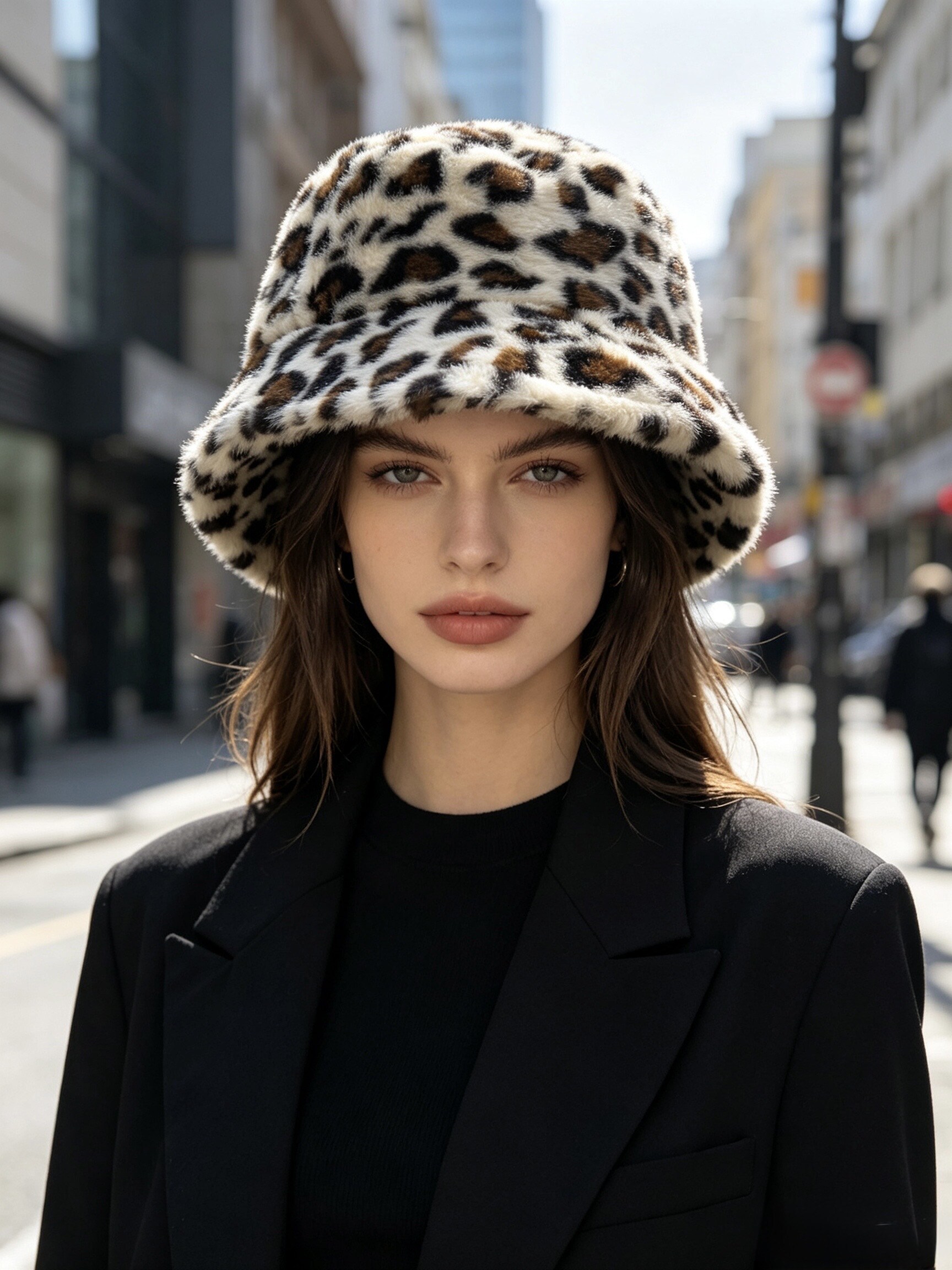 Grossista Victoria EL - Cappello a Secchiello con Stampa Leopardo per Donna