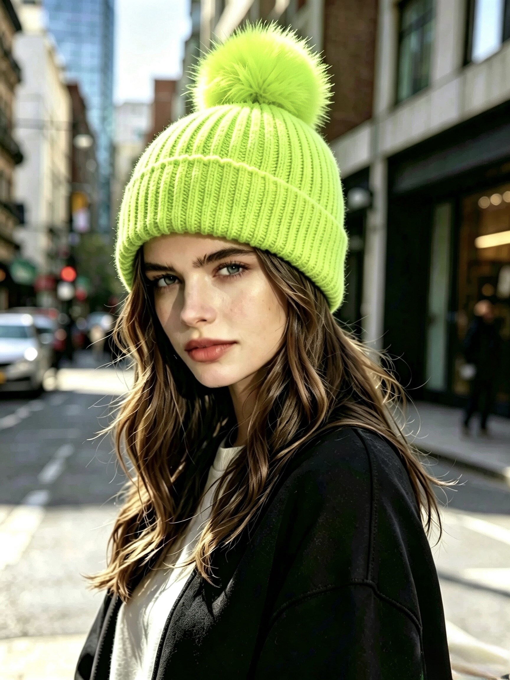 Mayorista Victoria EL - Gorro de punto con pompón esponjoso
