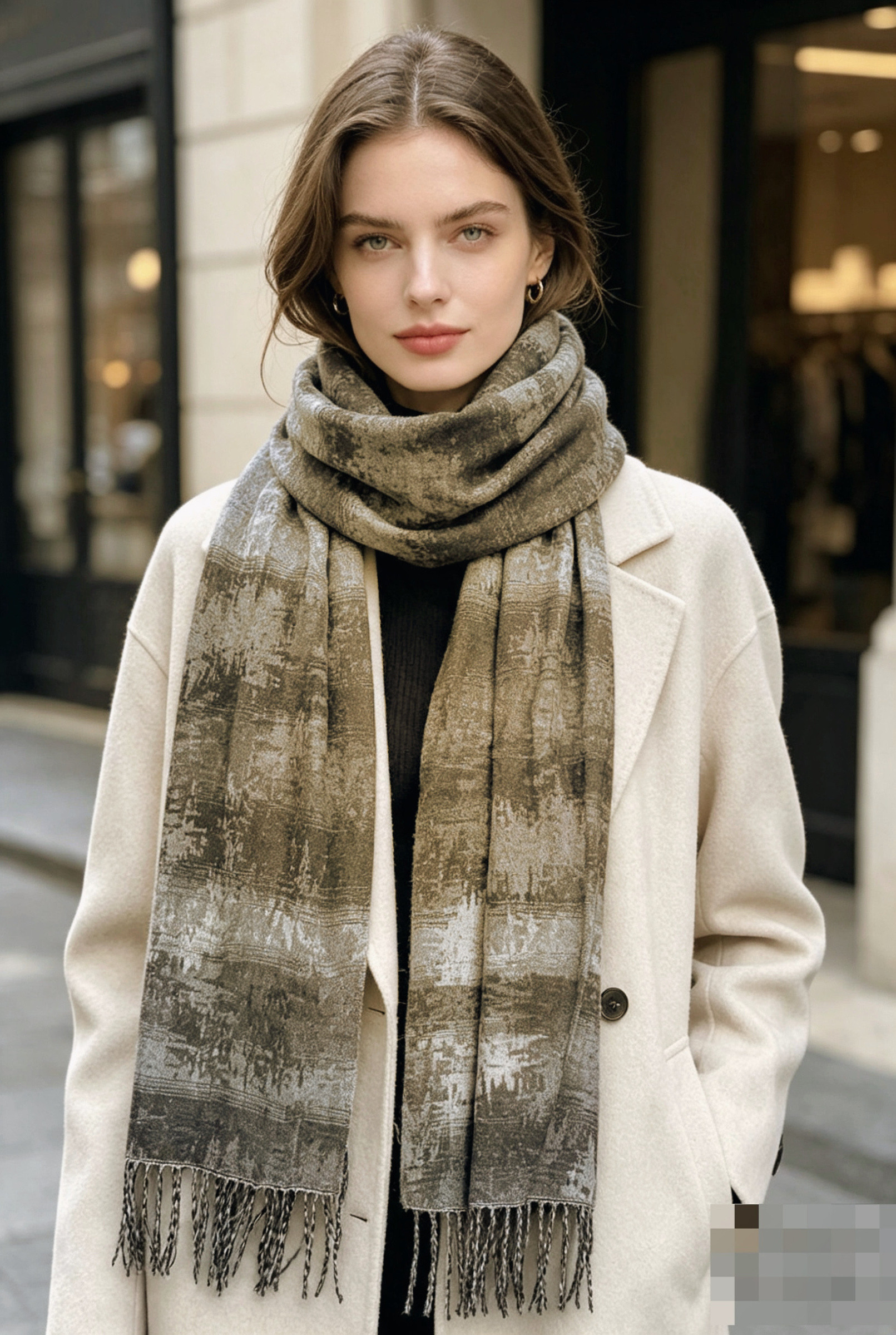 Grossiste Victoria EL - Women’s Geometric Print Winter Scarf