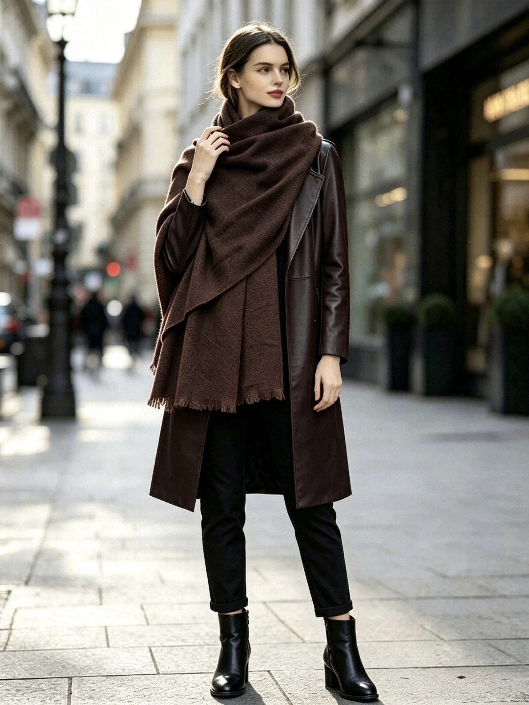 Grossiste Victoria EL - Oversized Solid Color Winter Scarf for Women