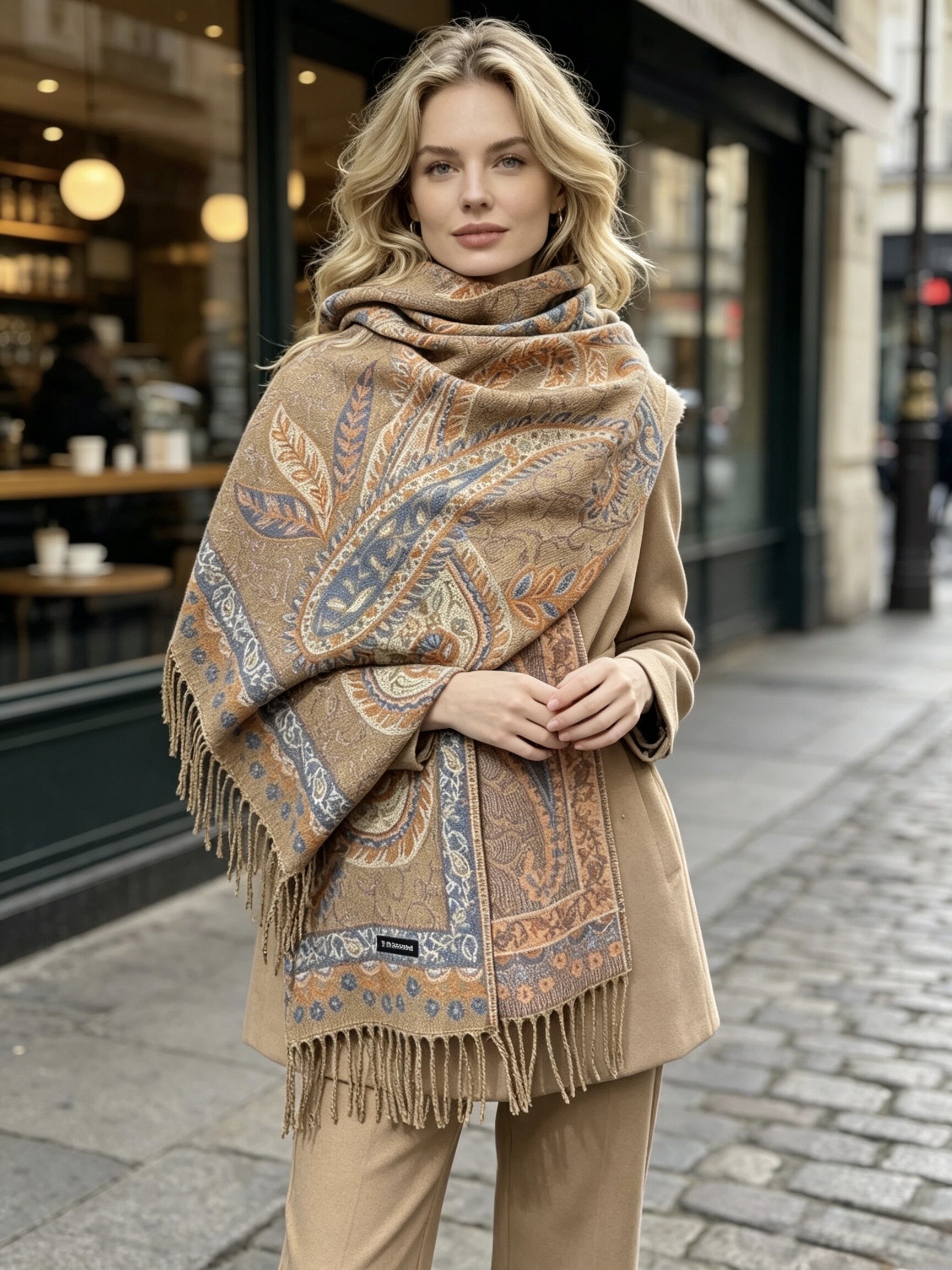 Wholesaler Victoria EL - Paisley Wool-Blend Scarf / Shawl