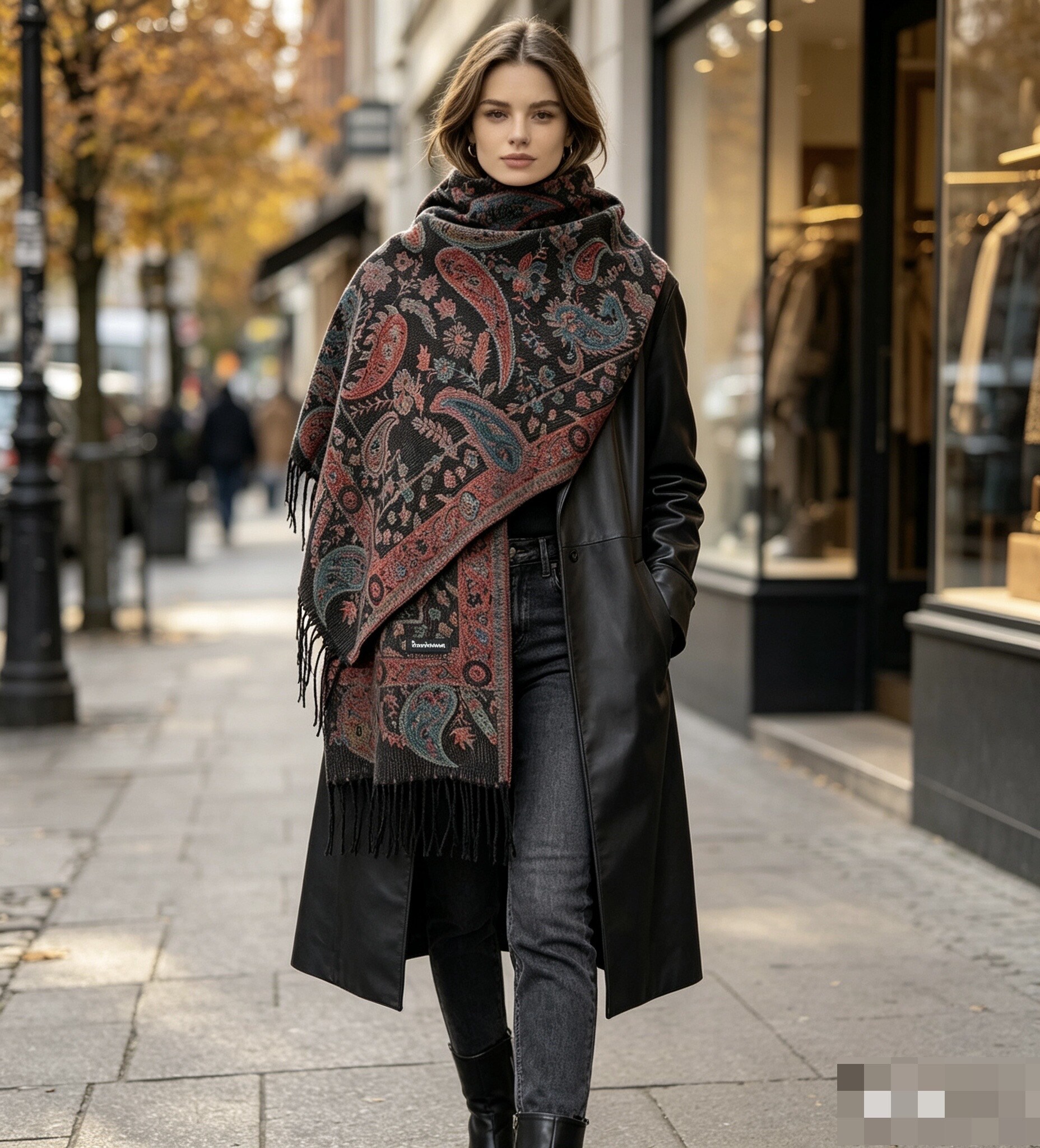 Wholesaler Victoria EL - Paisley Pashmina Scarves, Soft Thick Winter Shawl Wrap with Tassels, Elegant Large Scarf for Autumn Winter Outfits