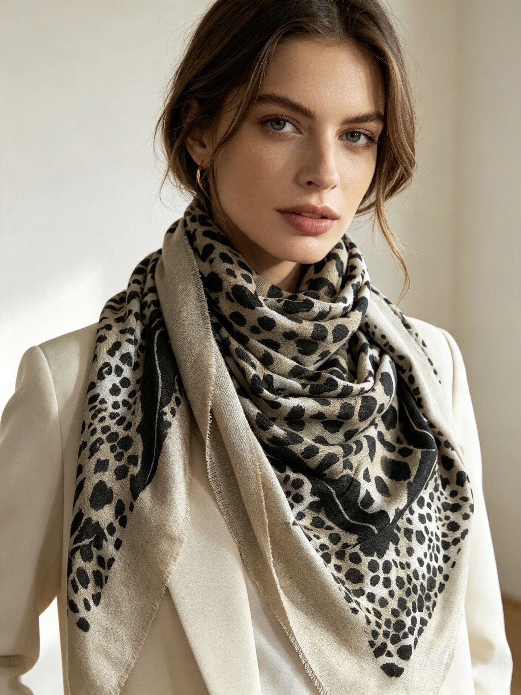 Grossiste Victoria EL - Leopard Print Square Scarf135x 135 c m
