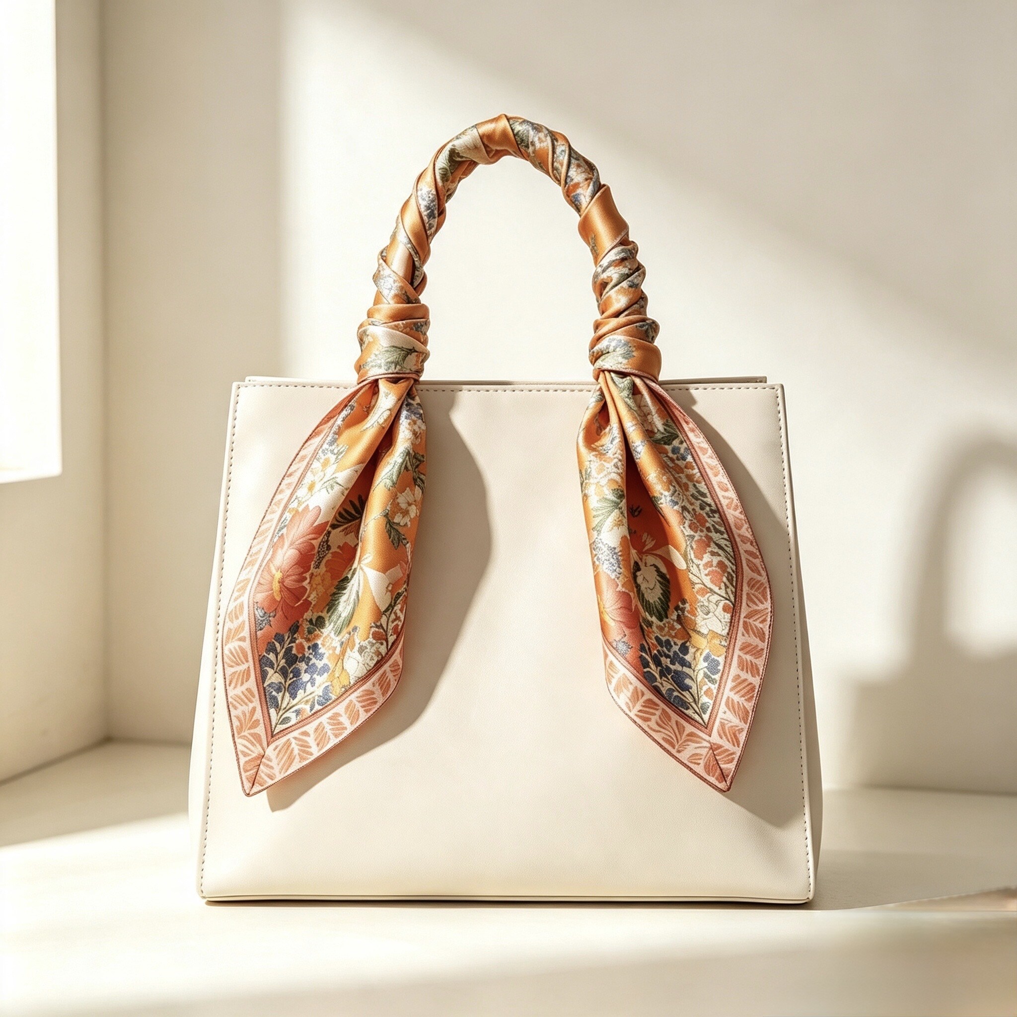 Grossiste Victoria EL - Autumn Floral Silk-Blend Square Scarf | 70×70cm