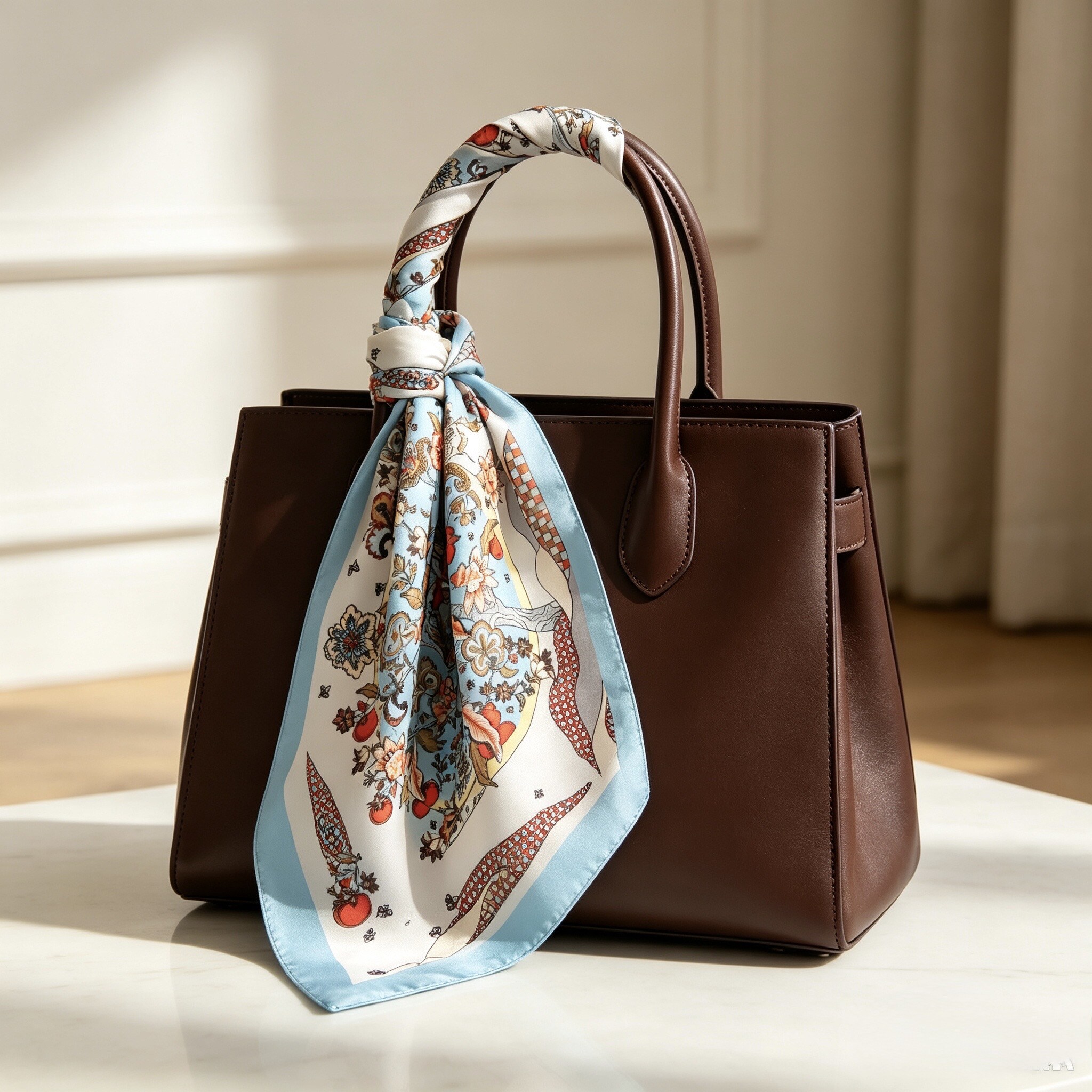 Grossista Victoria EL - Foulard con motivo floreale 70x70cm