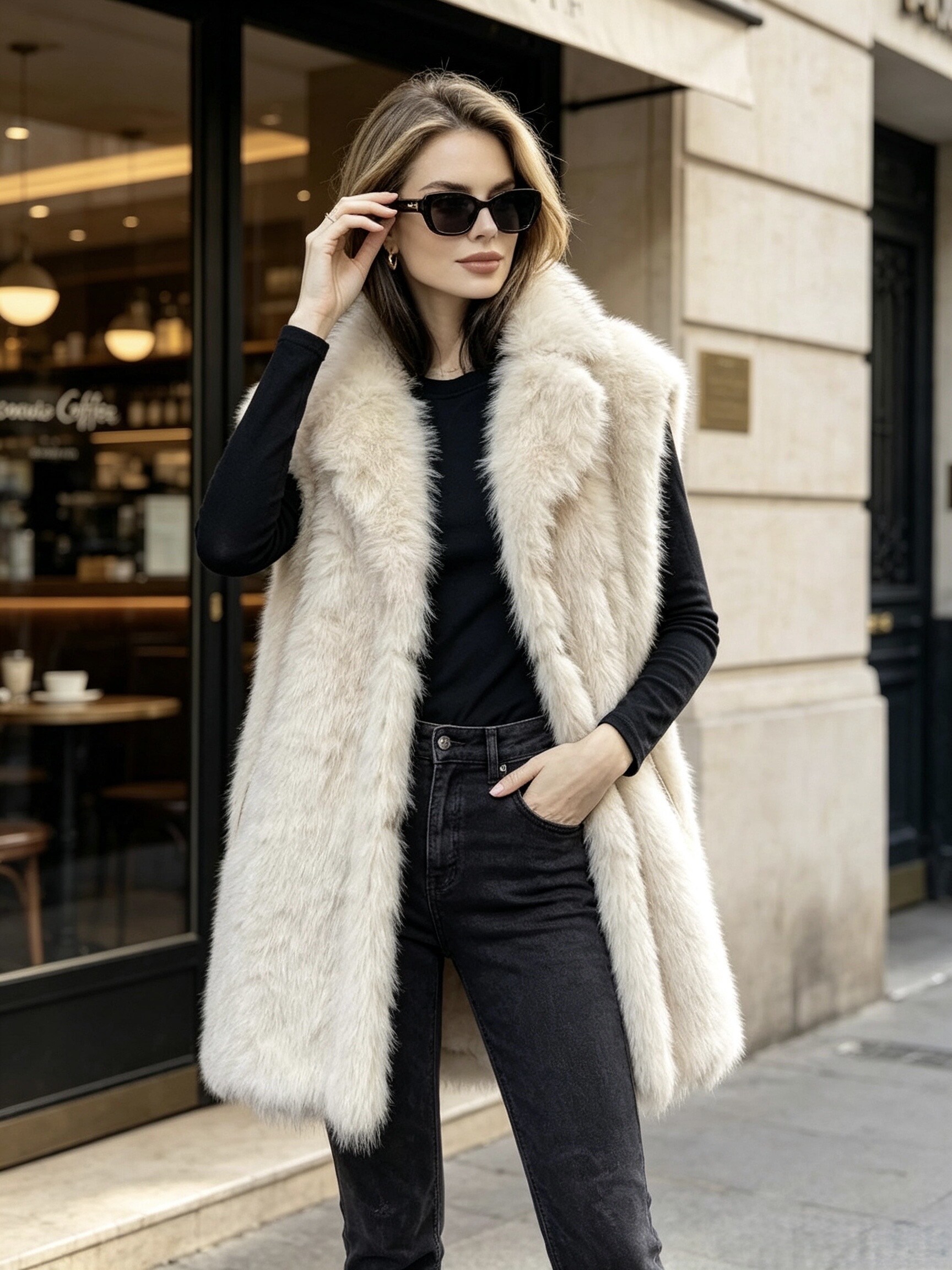 Wholesaler Victoria EL - Luxury Faux Fur Sleeveless Vest for Women