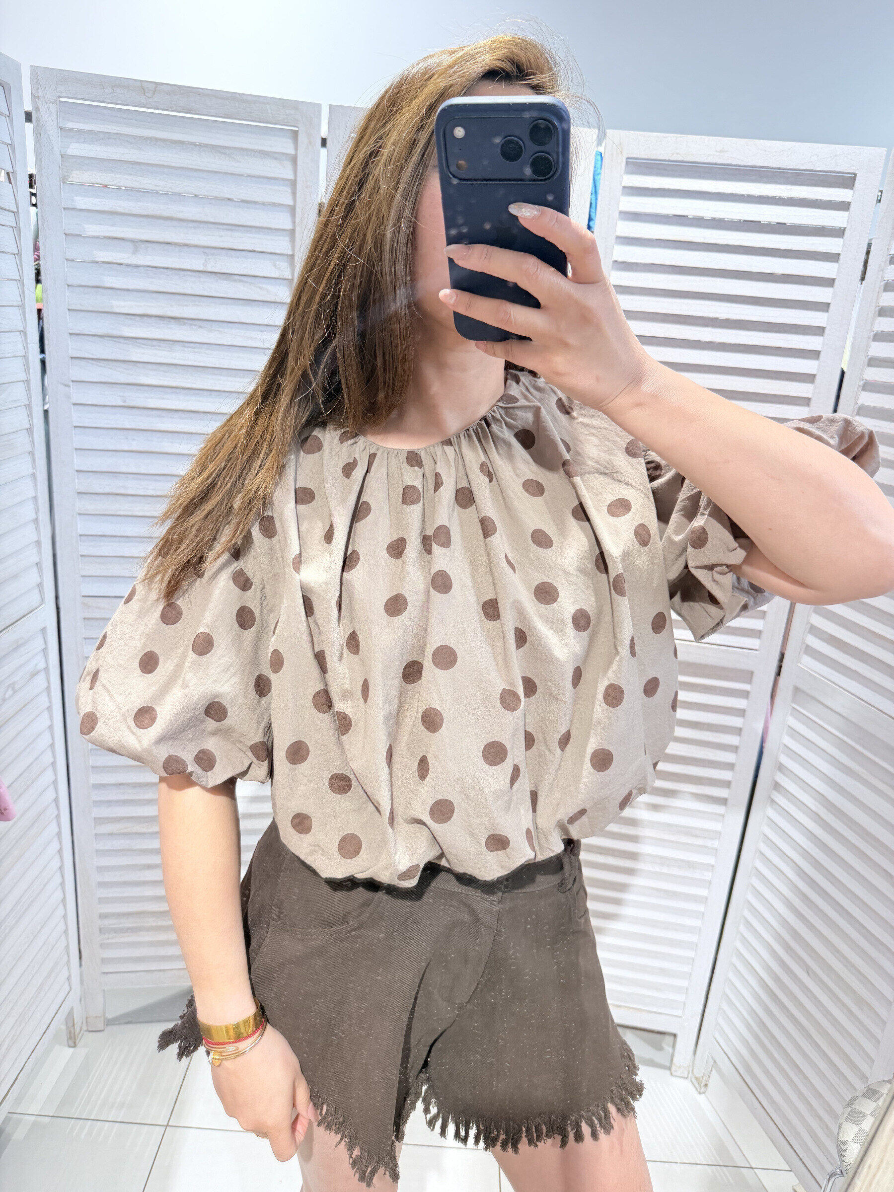 Grossiste Victoria & Isaac - Blouse à pois en coton