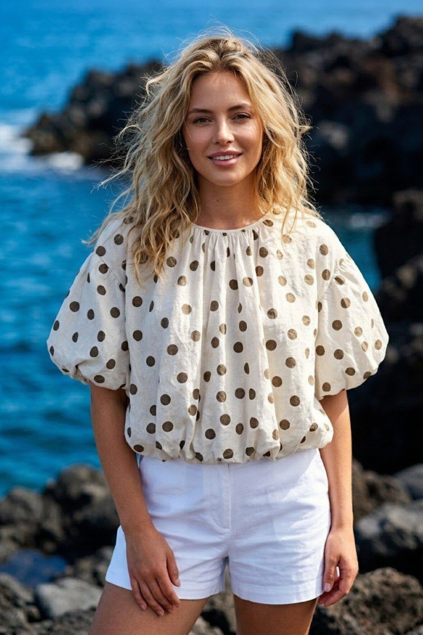 Wholesaler Victoria & Isaac - Polka dot cotton blouse