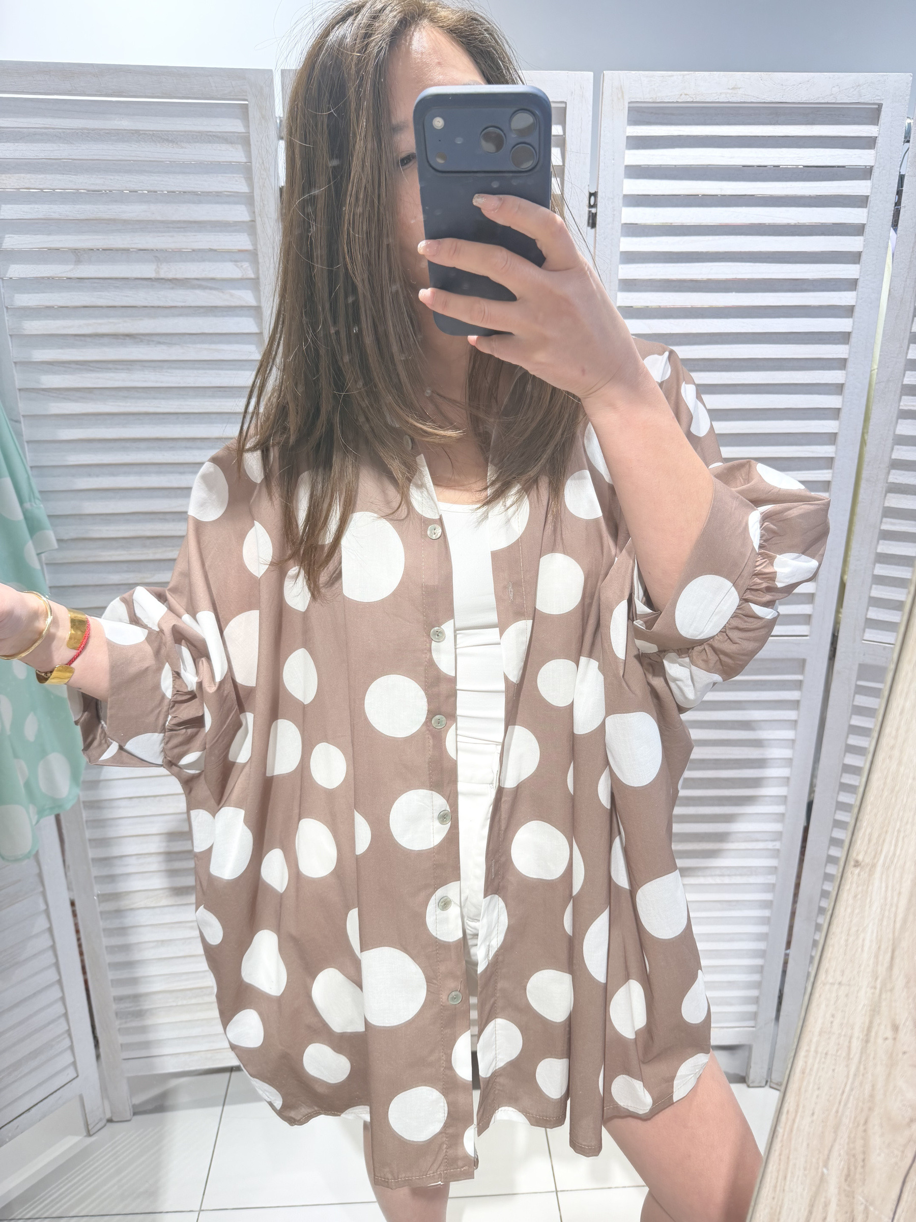 Grossiste Victoria & Isaac - Chemise pois ample 100% coton