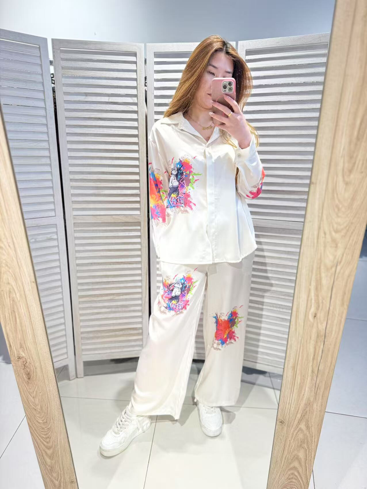 Wholesaler Victoria & Isaac - Shirt set + satin effect viscose pants