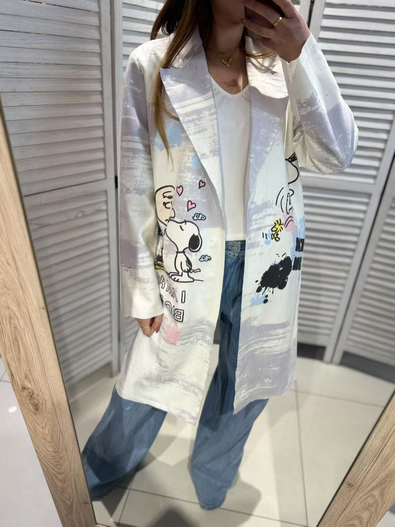 Wholesaler Victoria & Isaac - Long vest jacket with printed suede pocket pocket