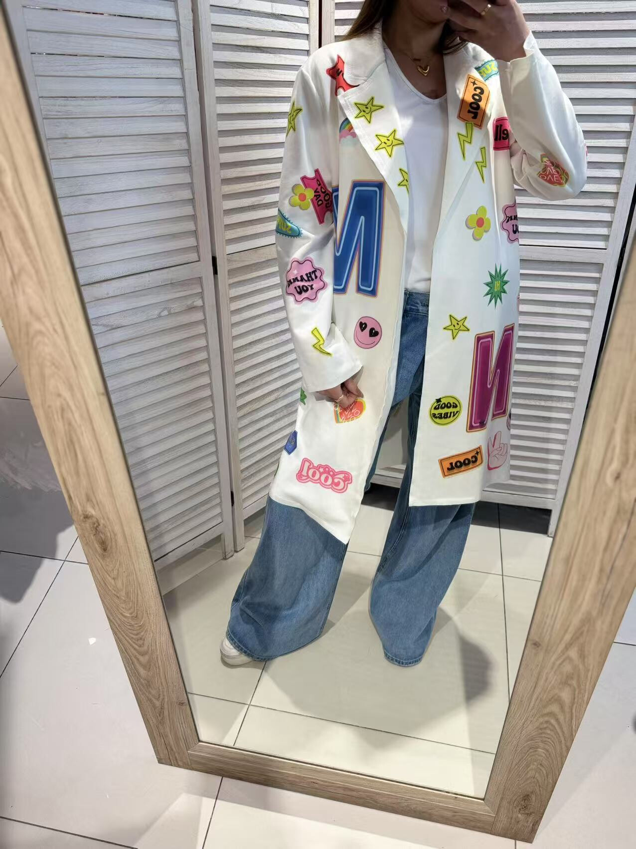 Wholesaler Victoria & Isaac - Long vest jacket with printed suede pocket pocket