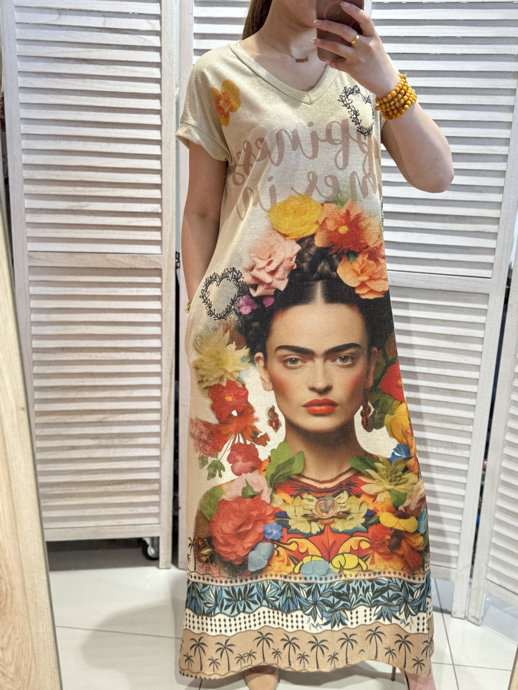 Großhändler Victoria & Isaac - Bedrucktes Kleid mit V-Ausschnitt