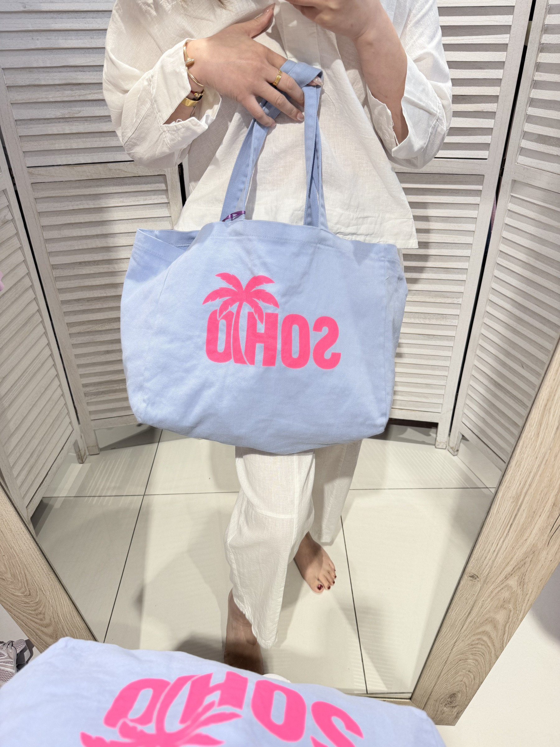Wholesaler Victoria & Isaac - Palm tree print tote bag