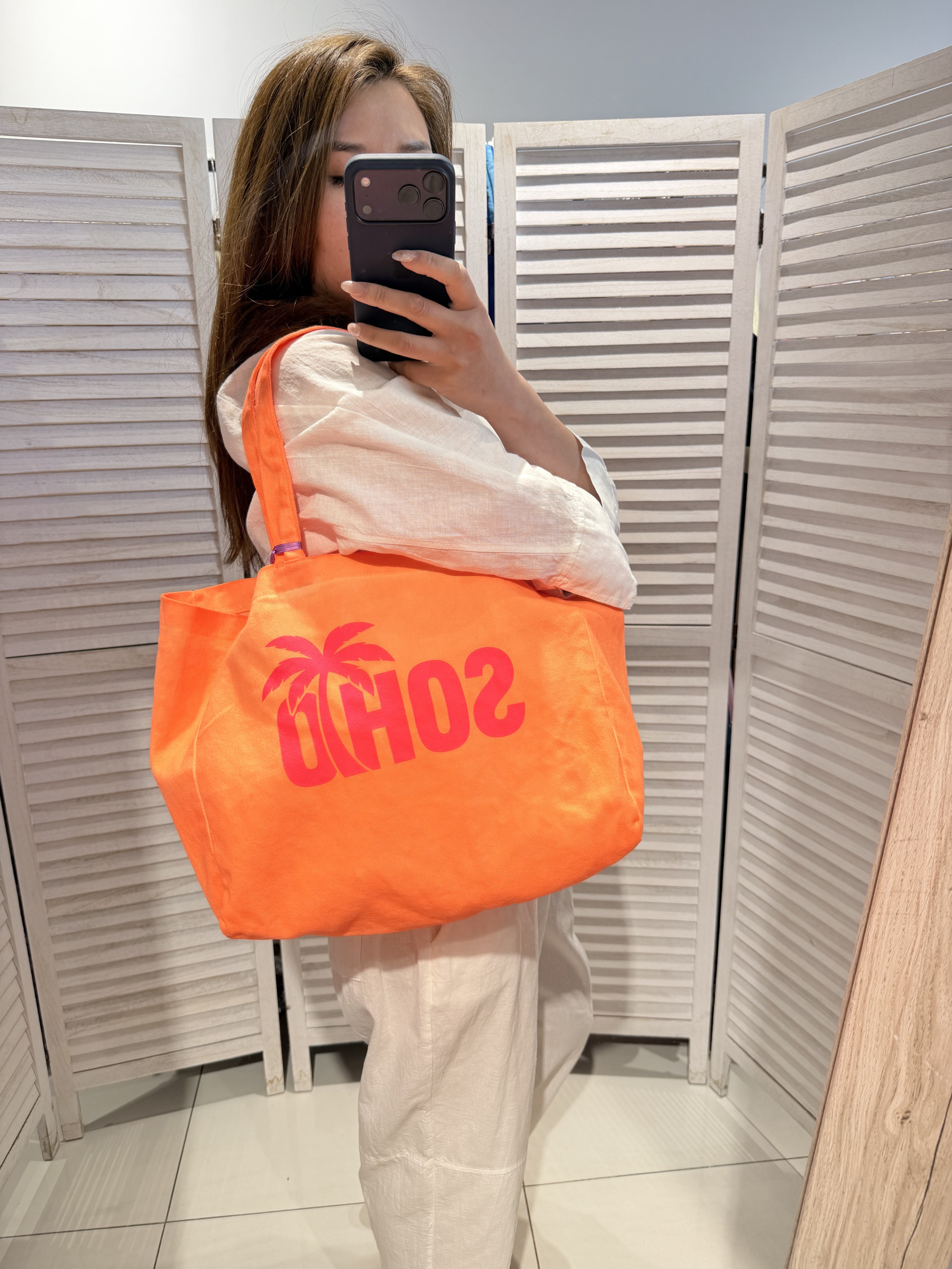 Wholesaler Victoria & Isaac - Palm print tote bag