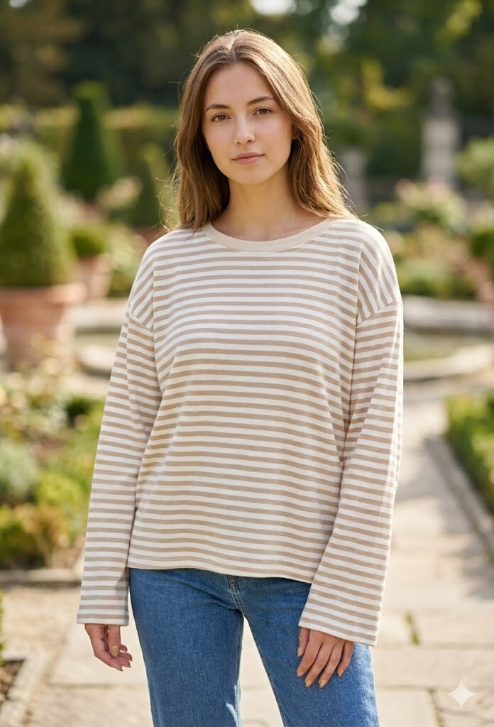 Wholesaler Victoria & Isaac - Striped T-shirt with flared sleeves