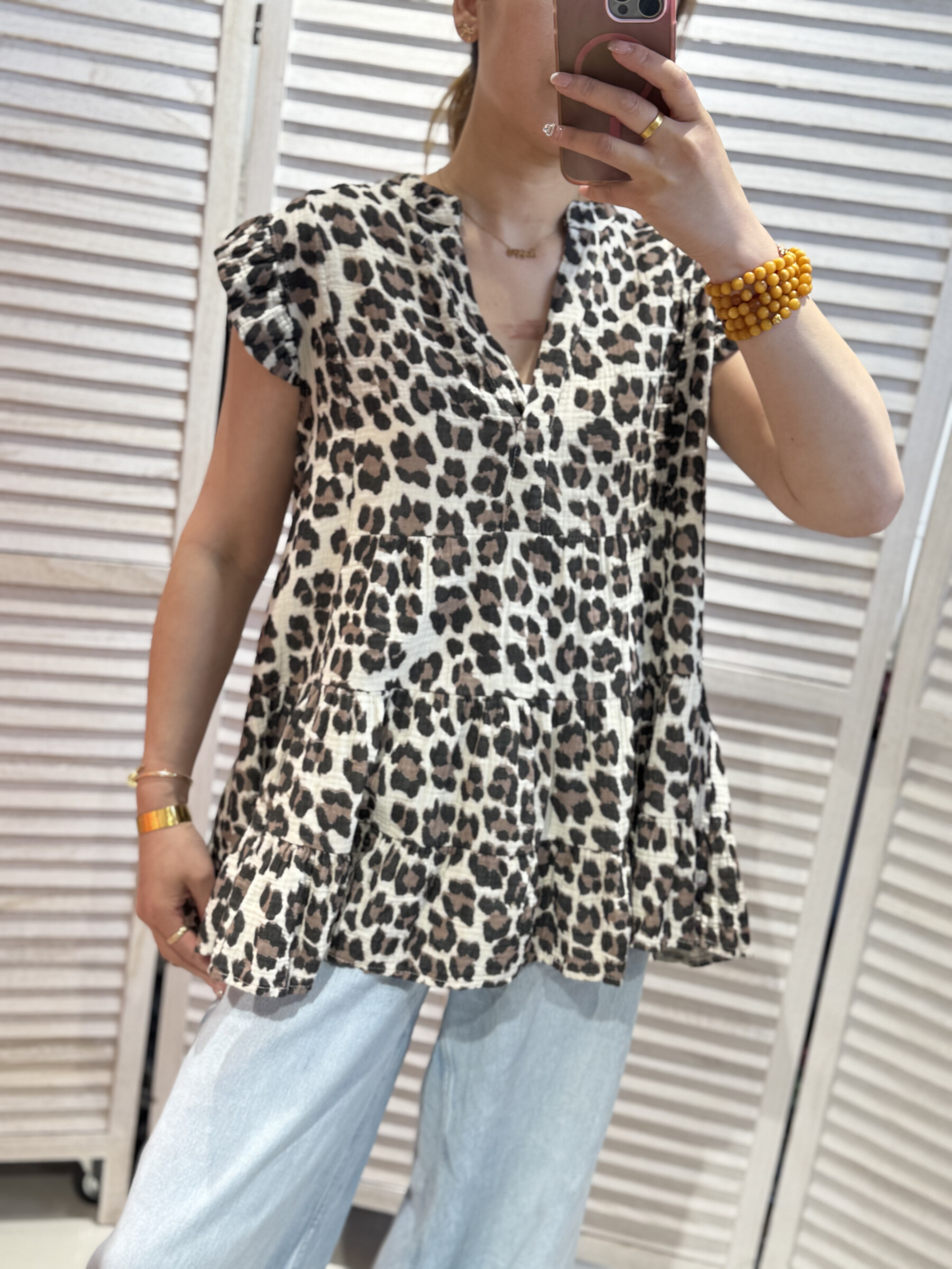 Grossista Victoria & Isaac - Top a balze stampa animalier