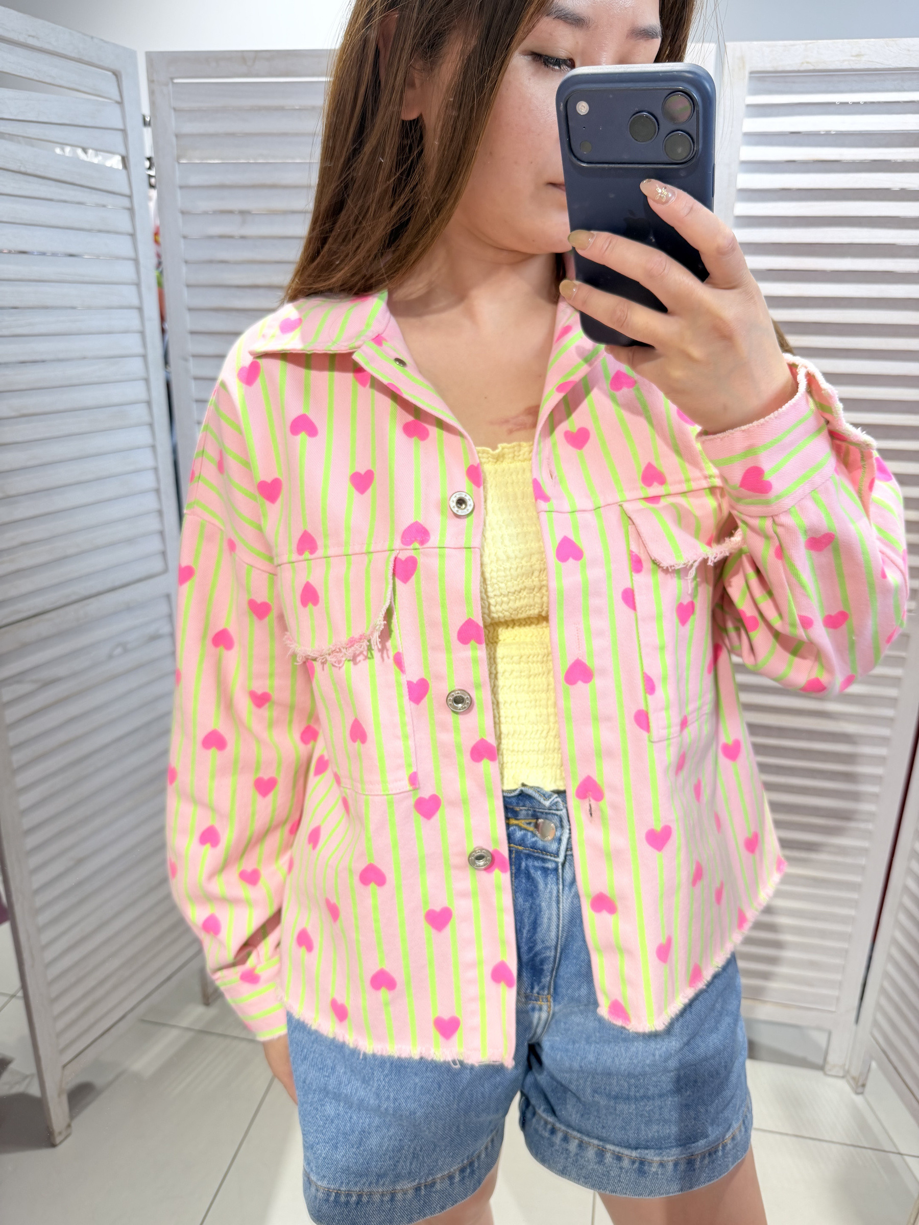 Mayorista Victoria & Isaac - Chaqueta a rayas con estampado de corazones