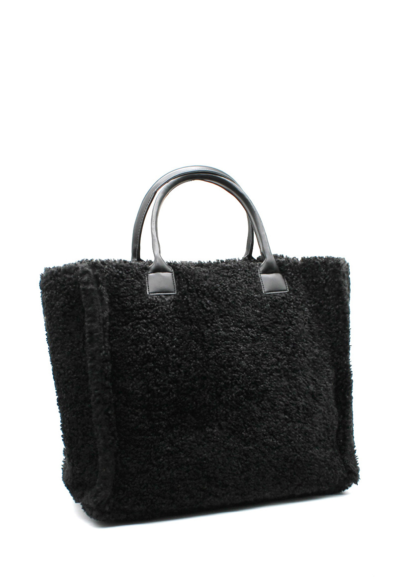 Wholesaler Vimoda - Large tote handbag in solid color faux fur