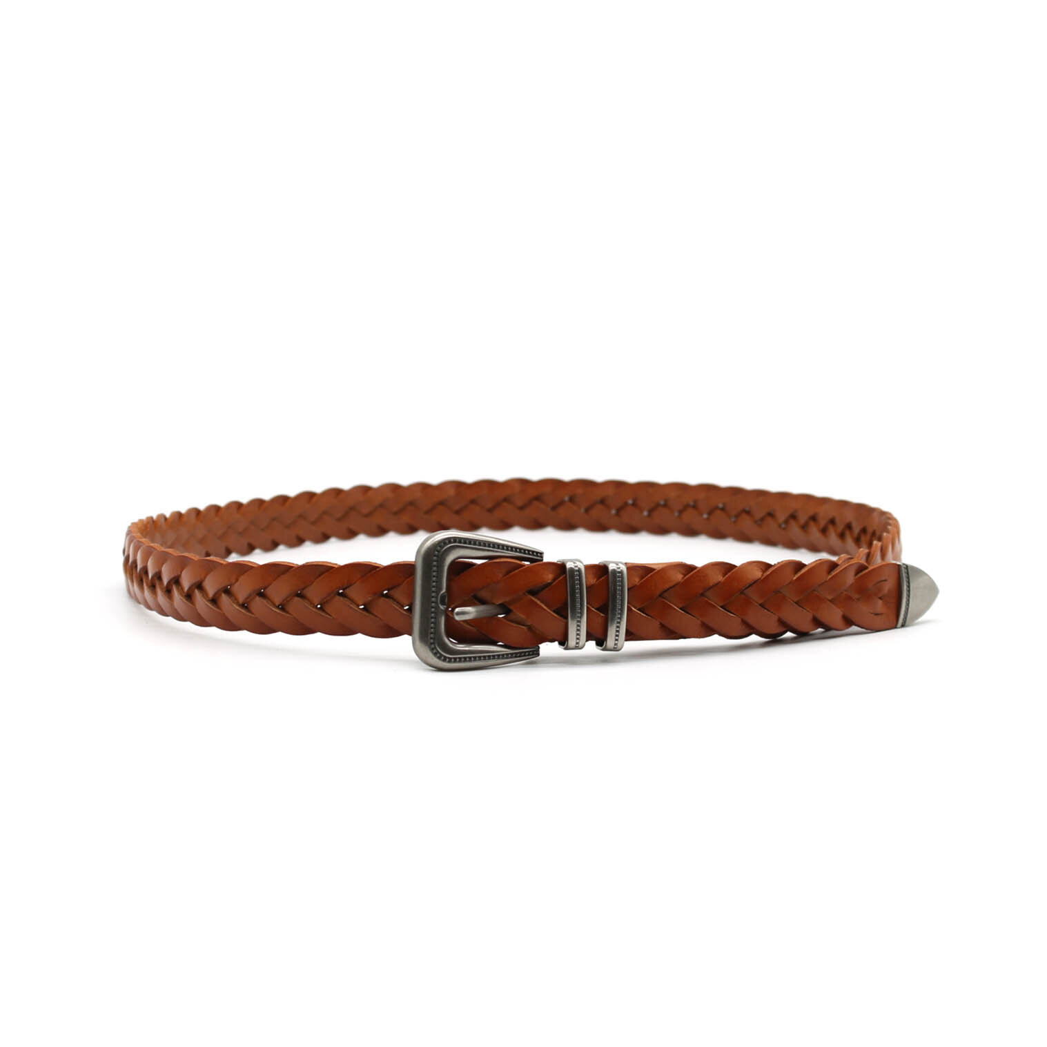 Grossiste Vimoda - Ceinture tressée en cuir avec boucle métallique