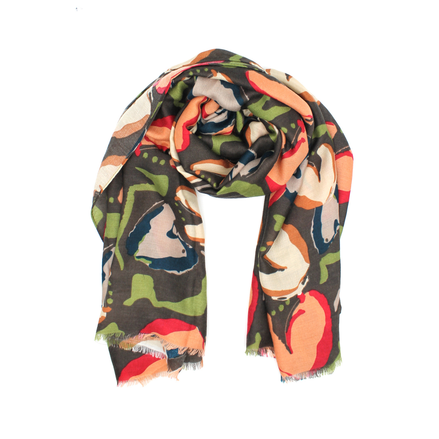Wholesaler Vimoda - Light scarf with abstract floral print - Camou’Fleur
