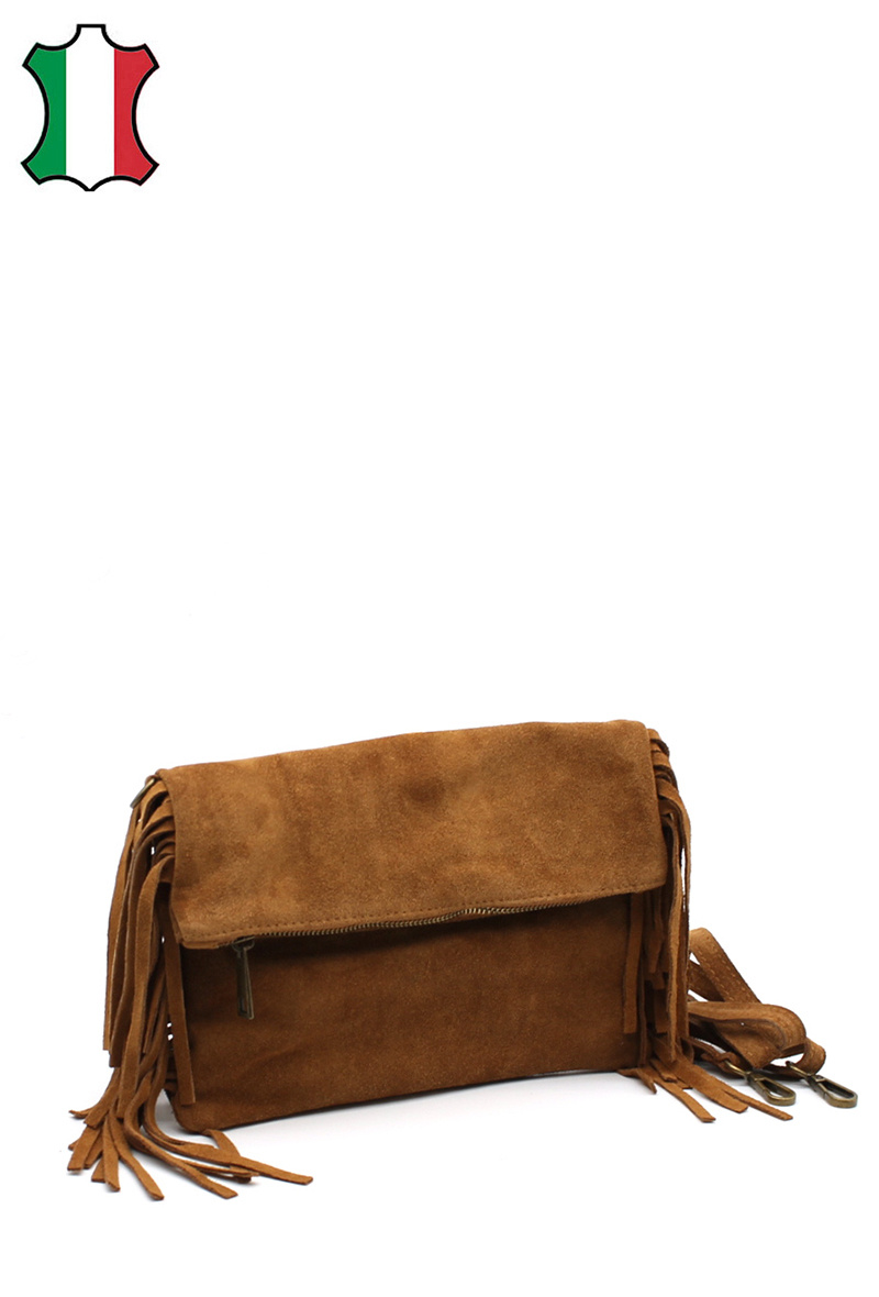 Wholesaler Vimoda - Suede leather clutch with fringes