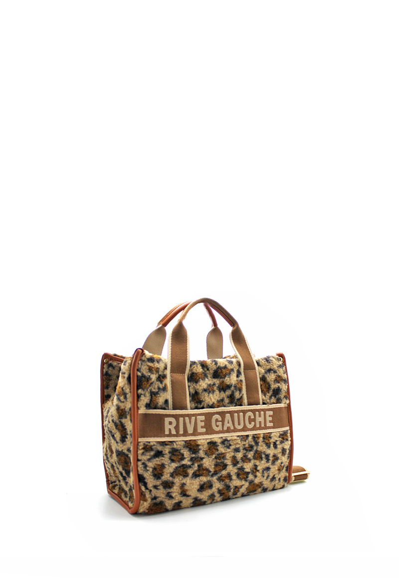 Grossiste Vimoda - Sac à main moumoute imprimé leopard