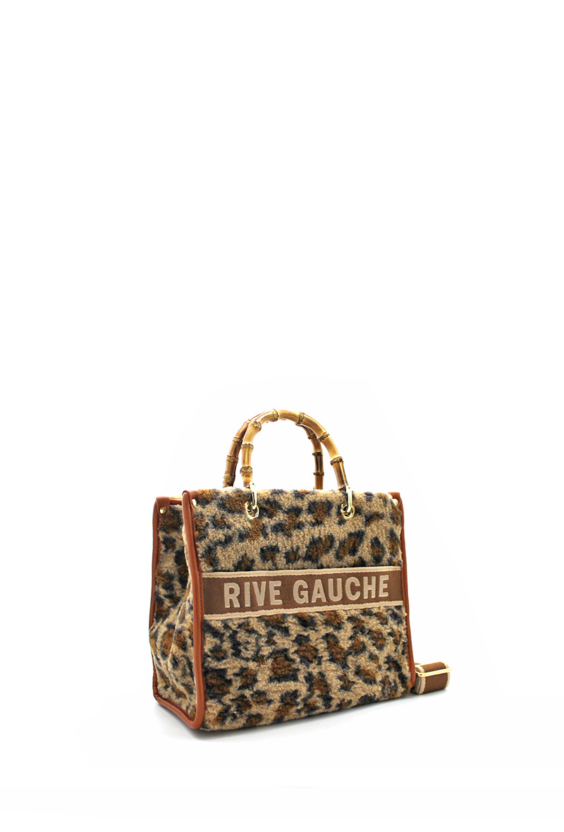 Grossiste Vimoda - Sac à main moumoute imprimé léopard