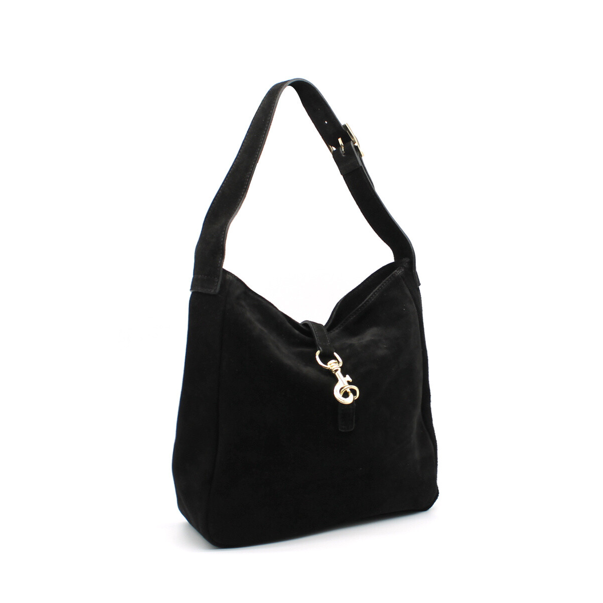 Wholesaler Vimoda - Suede leather shoulder bag - Carabiner clasp