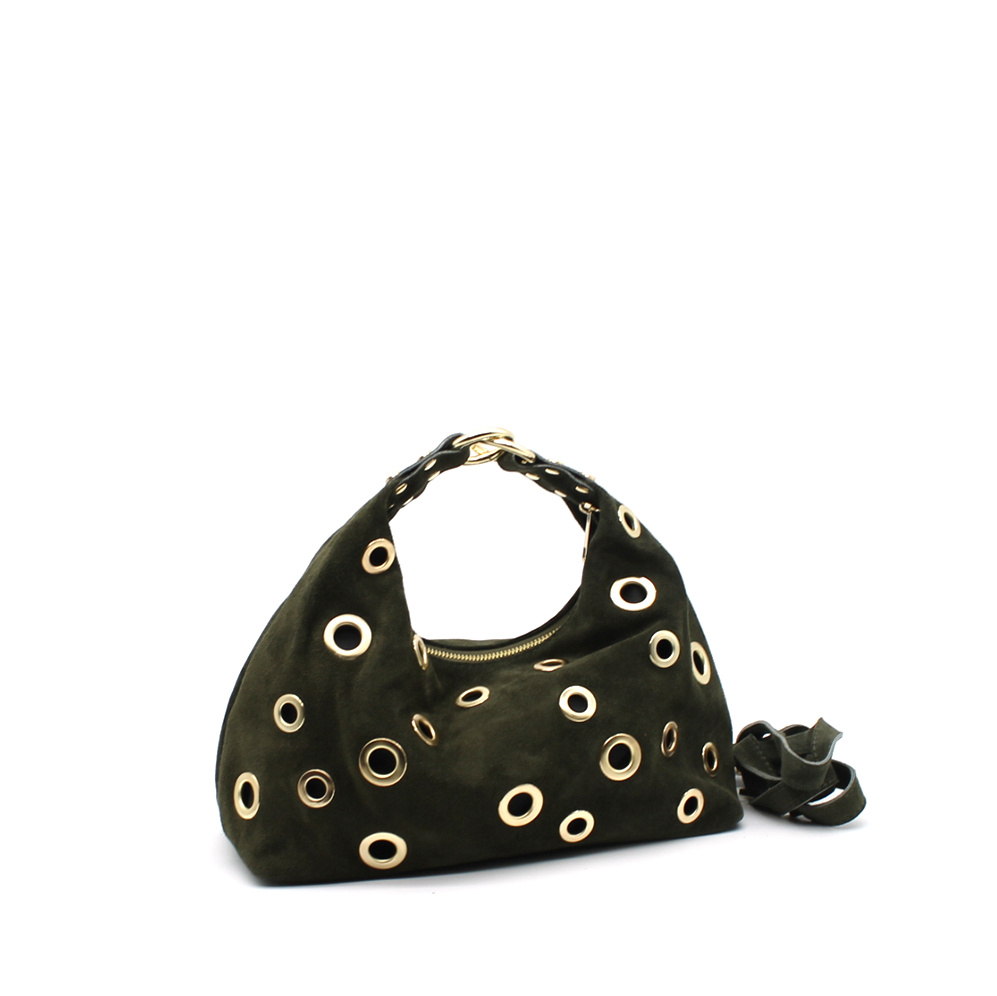 Wholesaler Vimoda - Suede hobo bag with golden eyelets