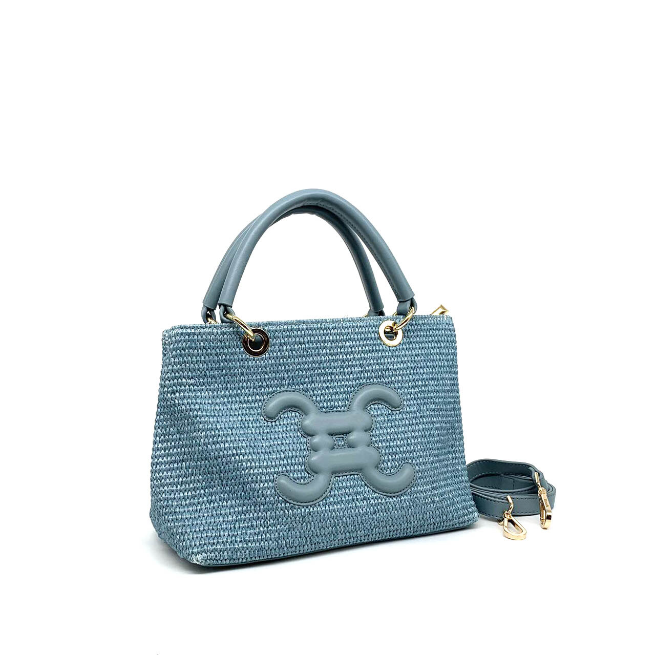 Grossiste Vimoda - Sac cabas effet paille avec logo et anses rigides