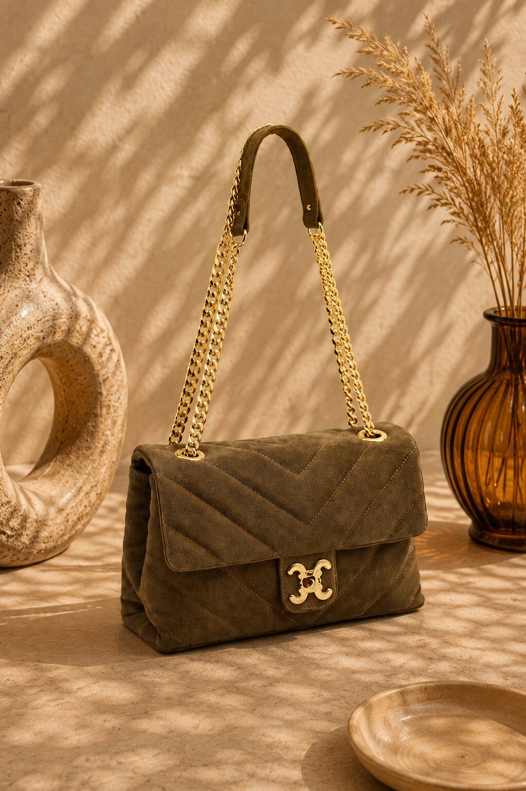 Grossiste Vimoda - Grand sac bandoulière matelassé en cuir C.Clo