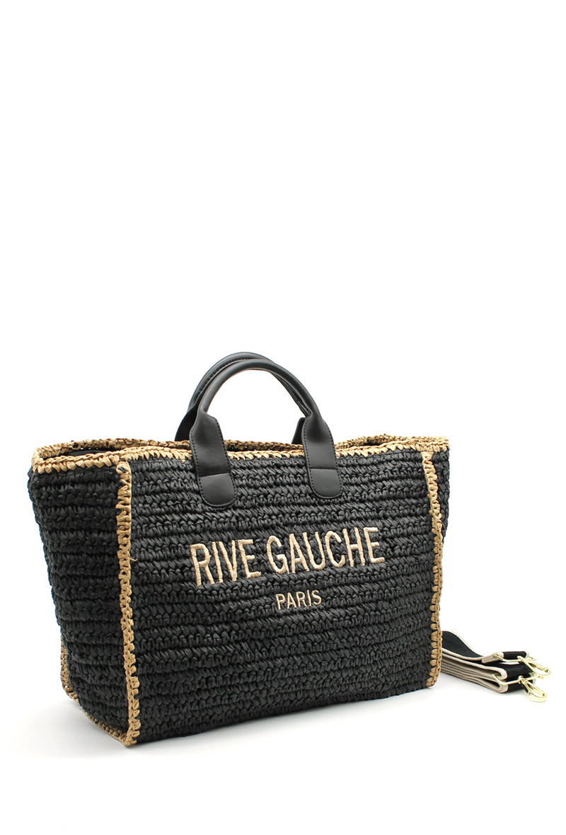 Grossista Vimoda - Borsa tote intrecciata bicolore CROCHET RIVE GAUCHE