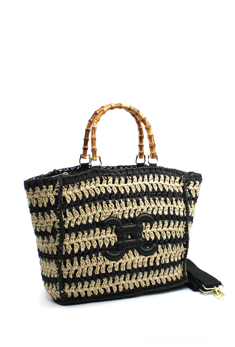 Grossista Vimoda - Borsa a mano Cabas tricolore CROCHET RIVE GAUCHE